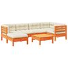 vidaXL 7-delige Loungeset met kussens massief grenenhout wasbruin