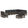 vidaXL Tuinbankenset 12 st Grijs poly rattan
