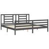 vidaXL Bedframe met hoofdbord massief hout grijs 200x200 cm