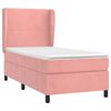 vidaXL Boxspring met matras fluweel roze 90x190 cm