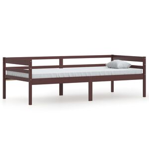 vidaXL Bedframe massief grenenhout donkerbruin 90x200 cm