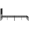 vidaXL Bedframe met hoofdbord metaal zwart 150x200 cm