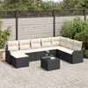 vidaXL Tuin Sofa Set 9 pcs Zwart poly rattan