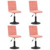 vidaXL Eetkamerstoelen draaibaar 4 st fluweel roze
