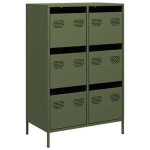 vidaXL Hoge kast 68x39x101,5 cm staal olijfgroen