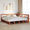 vidaXL Bed met boekenkast zonder matras grenenhout wasbruin 180x200 cm