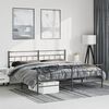 vidaXL Bedframe met hoofd- en voeteneinde metaal zwart 183x213 cm