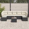 vidaXL Tuin Sofa Set 8 pcs Zwart en Cr&egrave;me Poly rattan, staal en glas