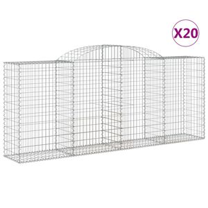 vidaXL Schanskorven 20 st gewelfd 300x50x120/140 cm ijzer