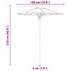 vidaXL Tuinparasol Cr&egrave;me Wit &Oslash; 270 x 260 cm Bamboe