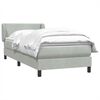 vidaXL Boxspring met matras fluweel lichtgrijs 80x220 cm
