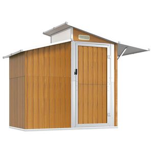 vidaXL Tuinschuur 270x130x208,5 cm gegalvaniseerd staal bruin