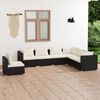 vidaXL 7-delige Loungeset met kussens poly rattan zwart