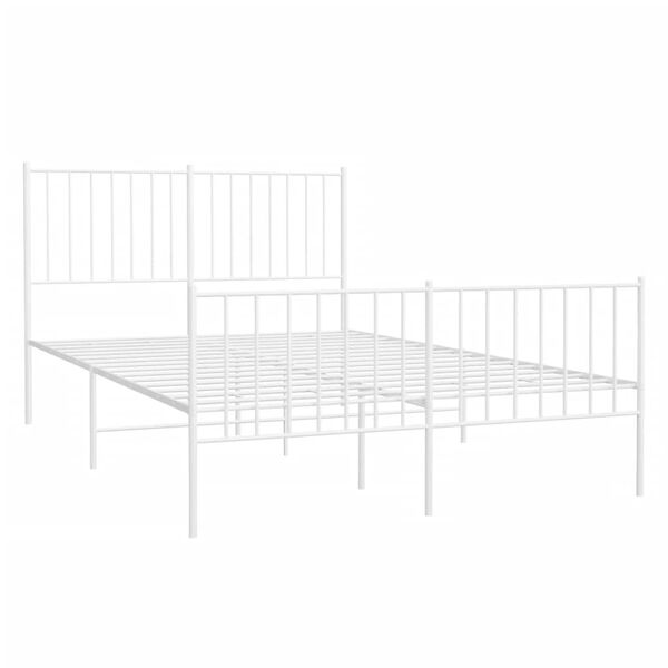 vidaXL Bedframe met hoofd- en voeteneinde metaal wit 120x200 cm