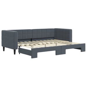 vidaXL Slaapbank met onderschuifbed 80x200 cm fluweel donkergrijs