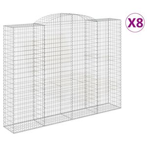vidaXL Schanskorven 8 st gewelfd 300x50x220/240 cm ijzer