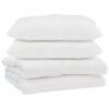 vidaXL Dekbed met kussen 3 pcs Wit Microfibre