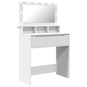 vidaXL Slaapkamer Kaptafels Wit 80 x 39,6 x 135 cm Bewerkt hout