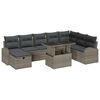 vidaXL Tuin Sofa Set met kussen met opslag 9 pcs Grijs Poly riet