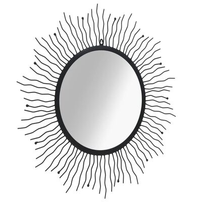 vidaXL Tuin wandspiegel sunburst 80 cm zwart