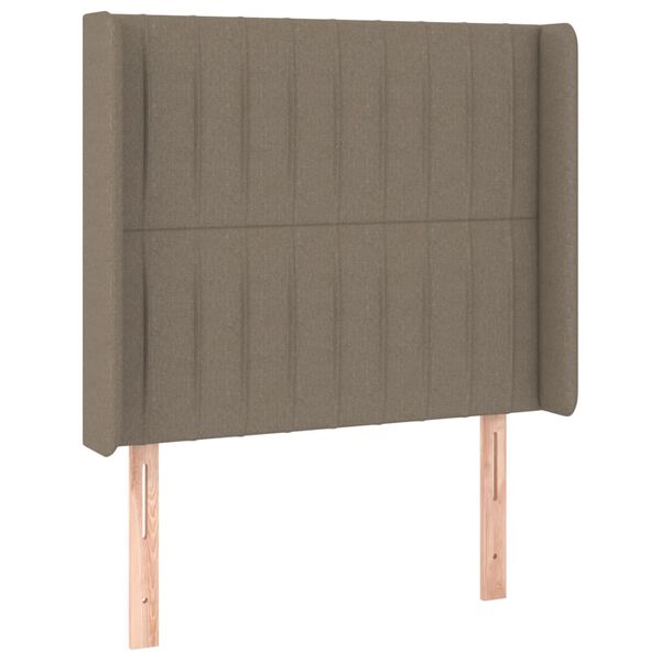 vidaXL Hoofdbord met randen 93x16x118/128 cm stof taupe