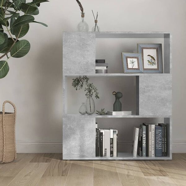 vidaXL Boekenkast/kamerscherm 80x24x94 cm bewerkt hout betongrijs