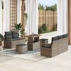 vidaXL Tuin Sofa Set met kussen met opslag met kussen 8 pcs Grijs