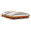 vidaXL Bedframe zonder matras massief grenenhout wasbruin 135x190 cm
