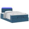 vidaXL Bed poef met matras en LED's 120x190 cm fluweel donkerblauw