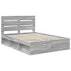 vidaXL Bedframe Grijs Sonoma 160 x 200 cm Massief grenenhout