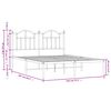 vidaXL Bedframe met hoofdbord metaal wit 140x200 cm