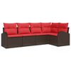vidaXL Tuin Sofa Set 5 st Bruin poly rattan
