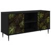 vidaXL Tv-meubel ELBURG 102 x 33 x 51 cm Zwart eiken Bewerkt hout