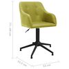 vidaXL Eetkamerstoelen draaibaar 6 st stof groen