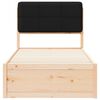 vidaXL Bedframe met Gevoerd Hoofdgedeelte Zwart 90 x 200 cm