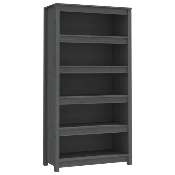 vidaXL Boekenkast 80x35x154 cm massief grenenhout grijs