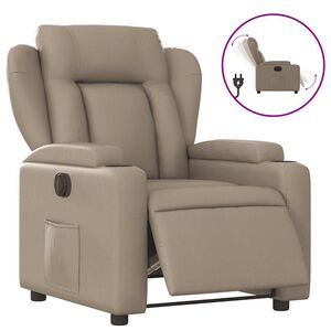vidaXL Fauteuil verstelbaar elektrisch kunstleer cappuccinokleurig