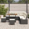 vidaXL Tuin Sofa Set met kussen 8 pcs Zwart Poly riet