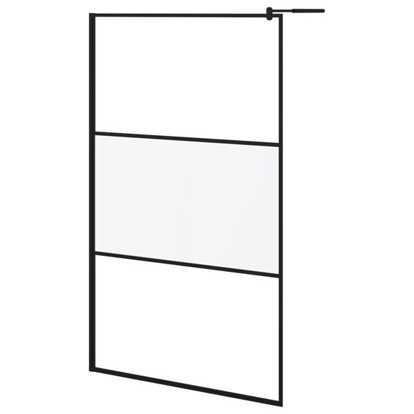 vidaXL Inloopdouchewand 115x195 cm halfmat ESG-glas zwart