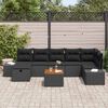 vidaXL Tuin Sofa Set met kussen met opslag 8 pcs Zwart Poly riet