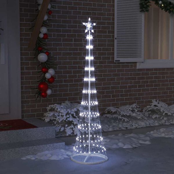 vidaXL LED Kerstboom met 230 LED Koudwit 51 x 51 x 190 cm Metaal
