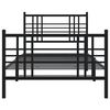 vidaXL Bedframe met hoofd- en voeteneinde metaal zwart 90x200 cm