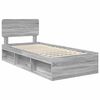 vidaXL Bedframe Grijs Sonoma 90 x 190 cm Massief grenenhout