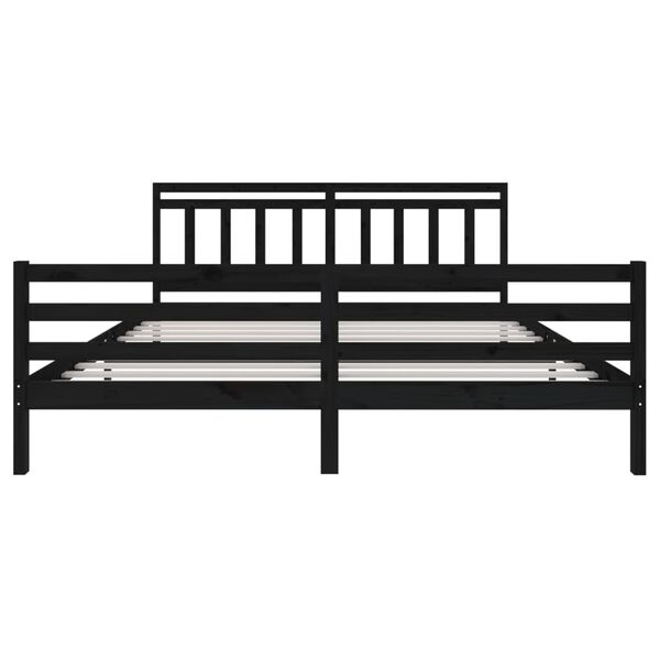 vidaXL Bedframe massief hout zwart 200x200 cm