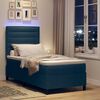 vidaXL Boxspring bed met matras met LED Blauw 90 x 190 cm Stof