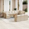 vidaXL 14-delige Loungeset met kussens poly rattan beige