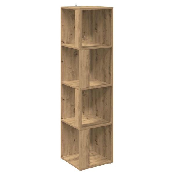 vidaXL Hoekkast 33x33x132 cm bewerkt hout artisanaal eikenkleur