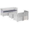 vidaXL 5-Zits Tuin Sofa met Kussens Rattan Look PP Wit