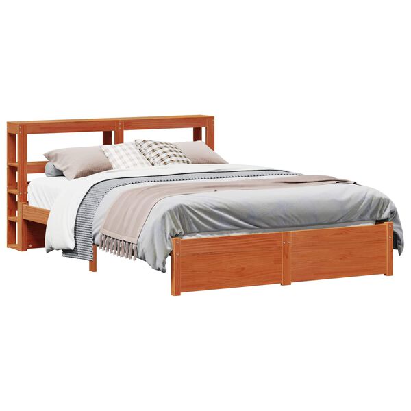 vidaXL Bedframe met hoofdeinde Wasbruin 160 x 200 cm Massief Vurenhout