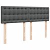 vidaXL Boxspring met matras stof donkergrijs 160x200 cm